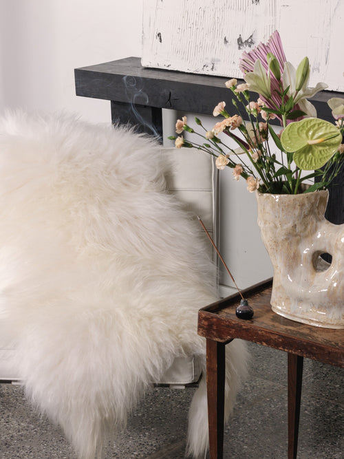 Isländisches Schaffell Weiß