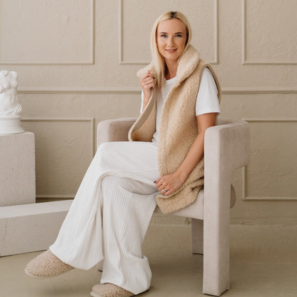 Merino Weste ''Wave'' Beige