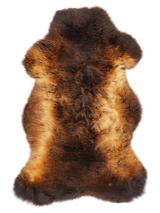 Mehrfarbiges britisches Lammfell, ca. 110 × 65 cm, von oben fotografiert: genau das Fell, das Sie erhalten